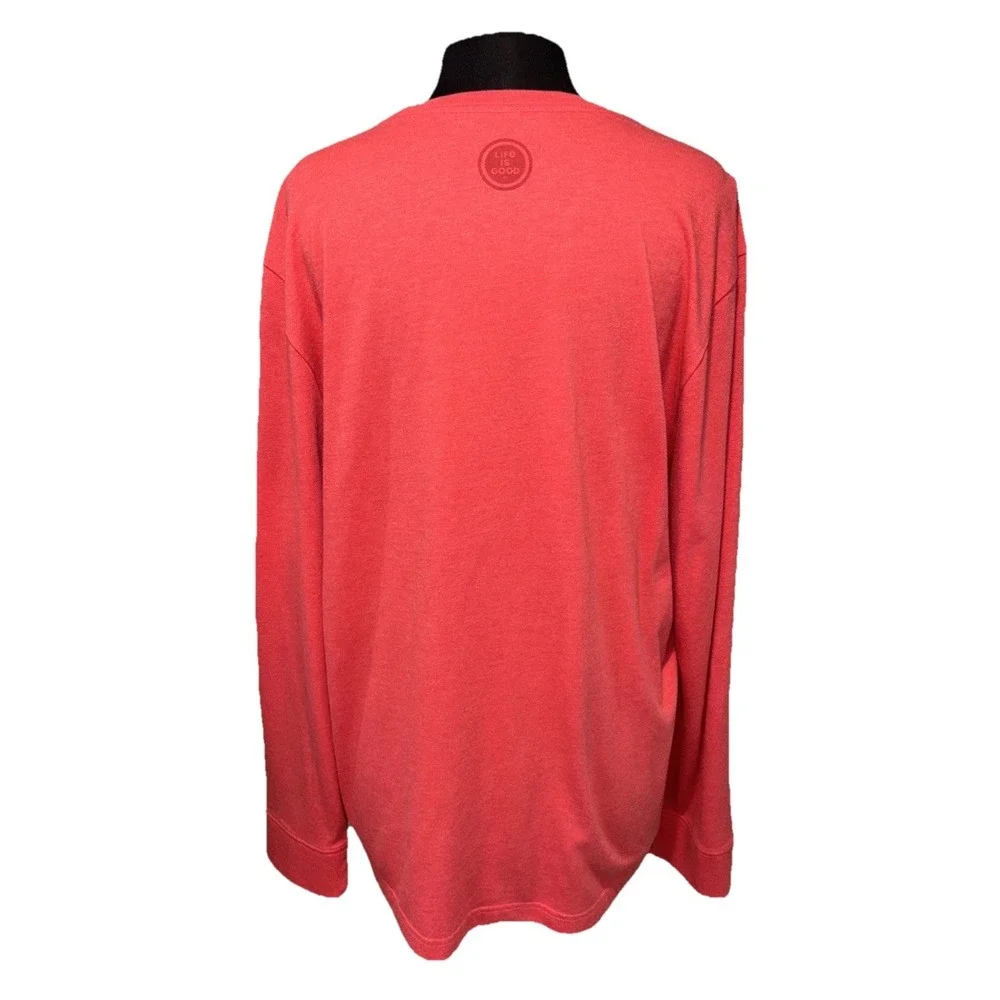NEW Life is Good Wrong Pitcher Crusher T Men Large Red‎ Long Sleeve Graphic Beer - Picture 2 of 11